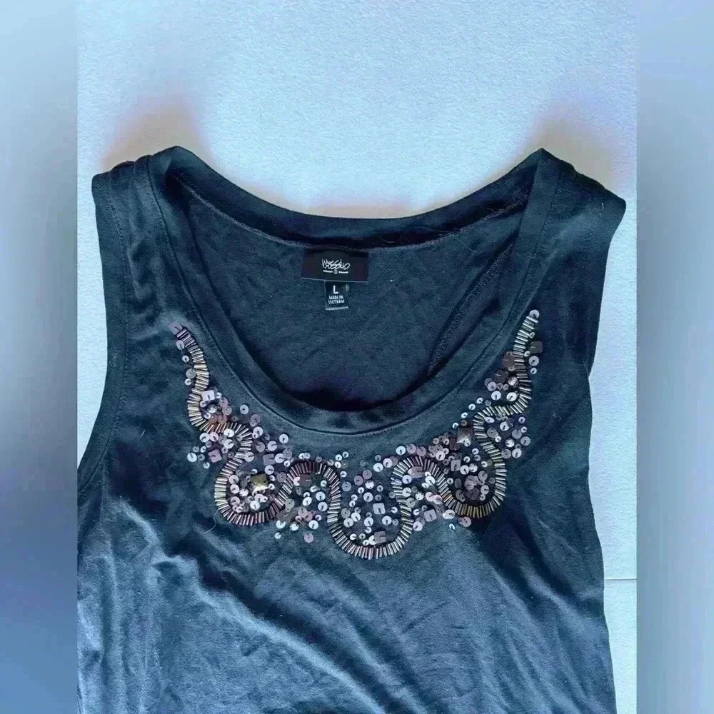 Y2K Mossimo Jeweled Tank Top Size L - Picture 2 of 4